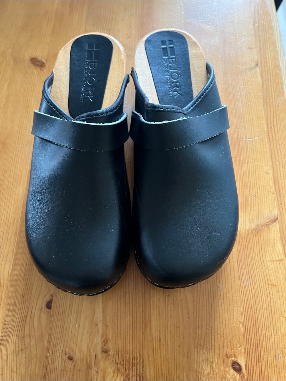 Black Bjork Clogs Mule Slide